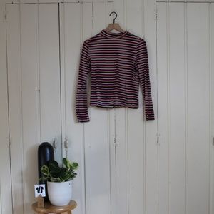 Bright Striped Turtle Neck